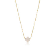 Enewton Signature Gold Cross Off-White Necklace