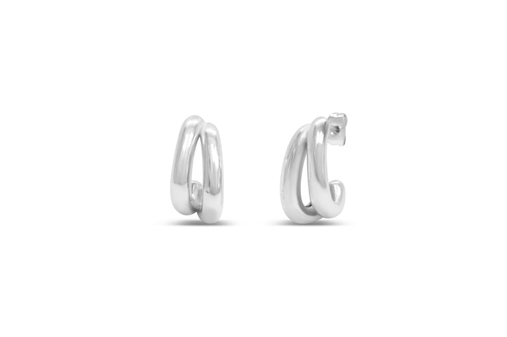 Waterproof Break-Up Silver Hoops