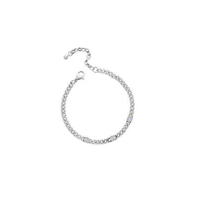 Isla Waterproof Silver Round CZ Cuban Link Bracelet