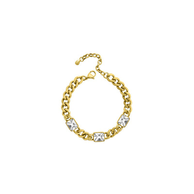 Isla Gold Cuban Link with Bezel Baguette Bracelet