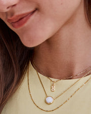 Kendra Scott Volleyball White Mother of Pearl Pendant Necklace