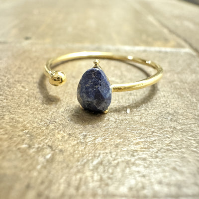 Open Gem Stud Ring - Sodalite