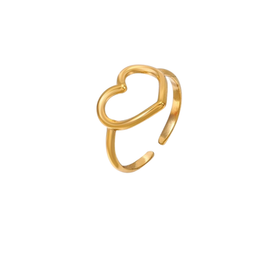 Open Heart Adjustable Ring