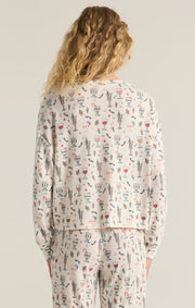 Holiday Spirits Long Sleeve Top in Sea Salt