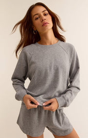 Saldana French Terry Top - Classic Grey