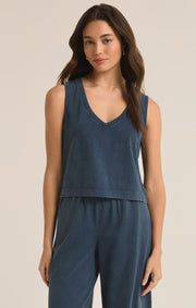 Sloane V-Neck Top - Midnight