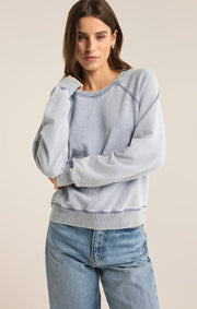 Saldana Knit Denim Top - Washed Indigo