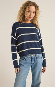 Z Supply Sienna Stripe Sweater in Midnight