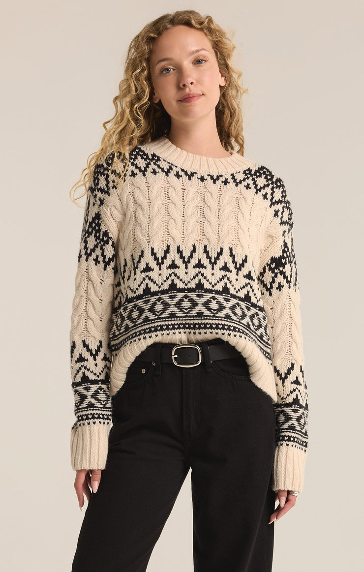 Garland Fairisle Sweater in Sea Salt