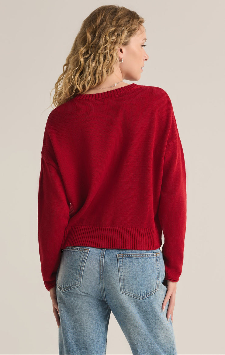 Sienna Merry Sweater in Haute Red