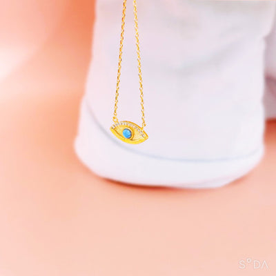 Opal Evil Eye Necklace