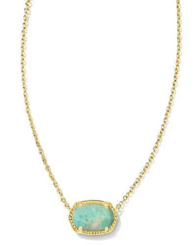 Kendra Scott  Elisa Gold Pendant Necklace in Sea Green Chrysocolla