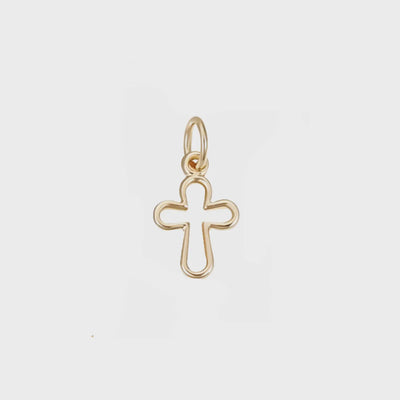 Tiny Open Cross Charm