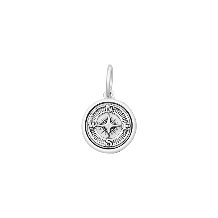 Lola Compass Pendant - Oxy Silver