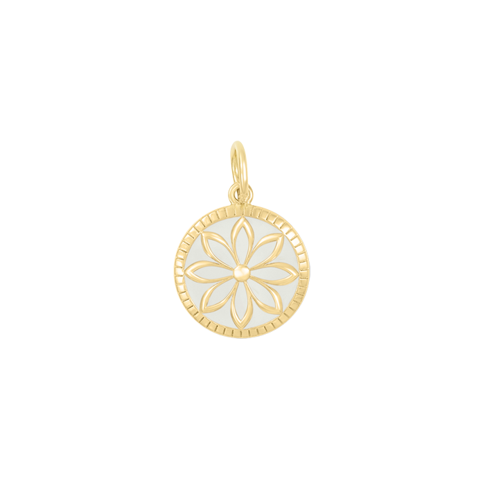 Lola Daisy Pendant - All Gold White