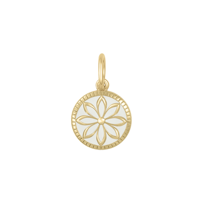 Lola Daisy Pendant - All Gold White