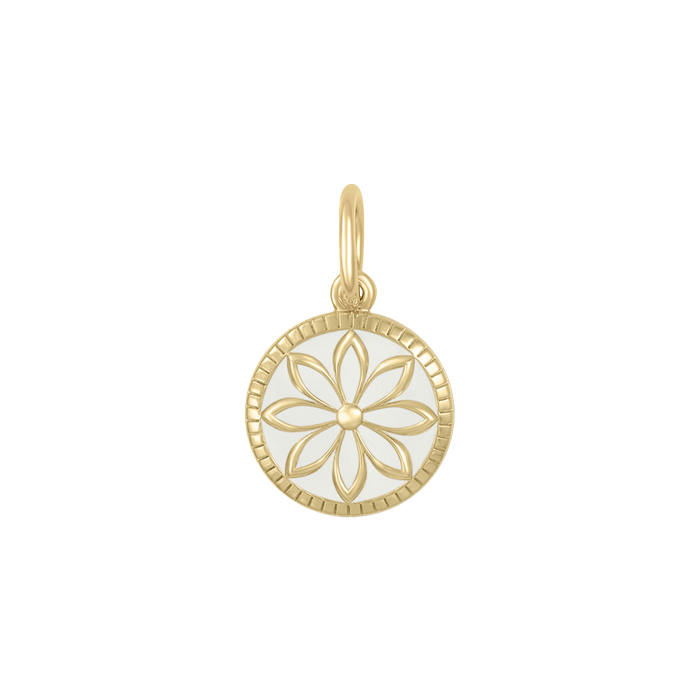 Lola Daisy Pendant - All Gold White