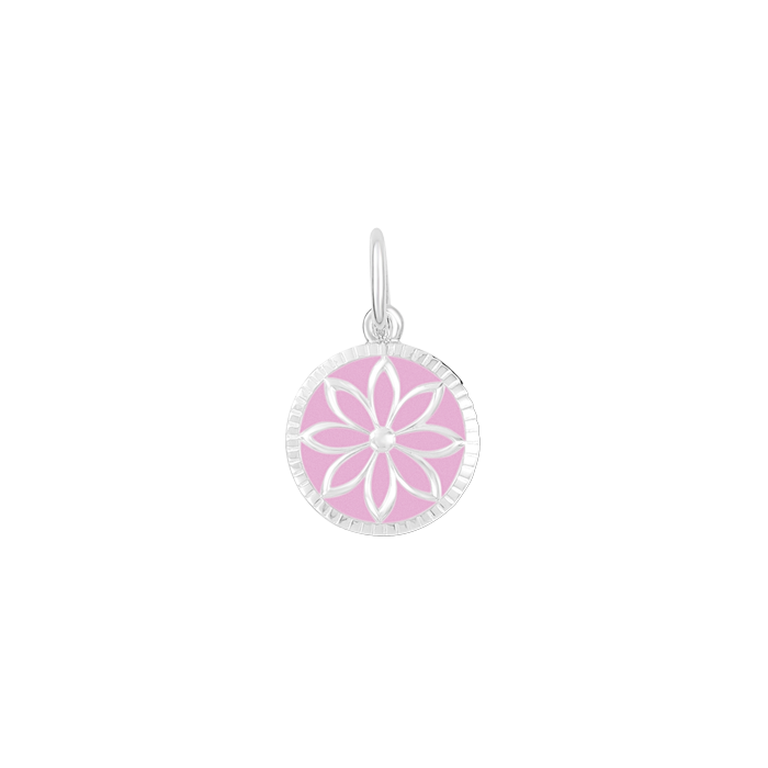 Lola Daisy Pendant - Silver & Pink