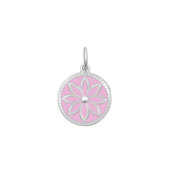 Lola Daisy Pendant - Silver & Pink