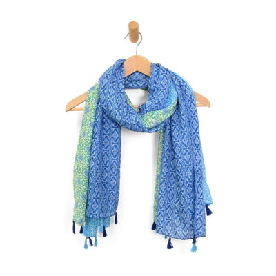 Blocked Floral Vines Scarf
