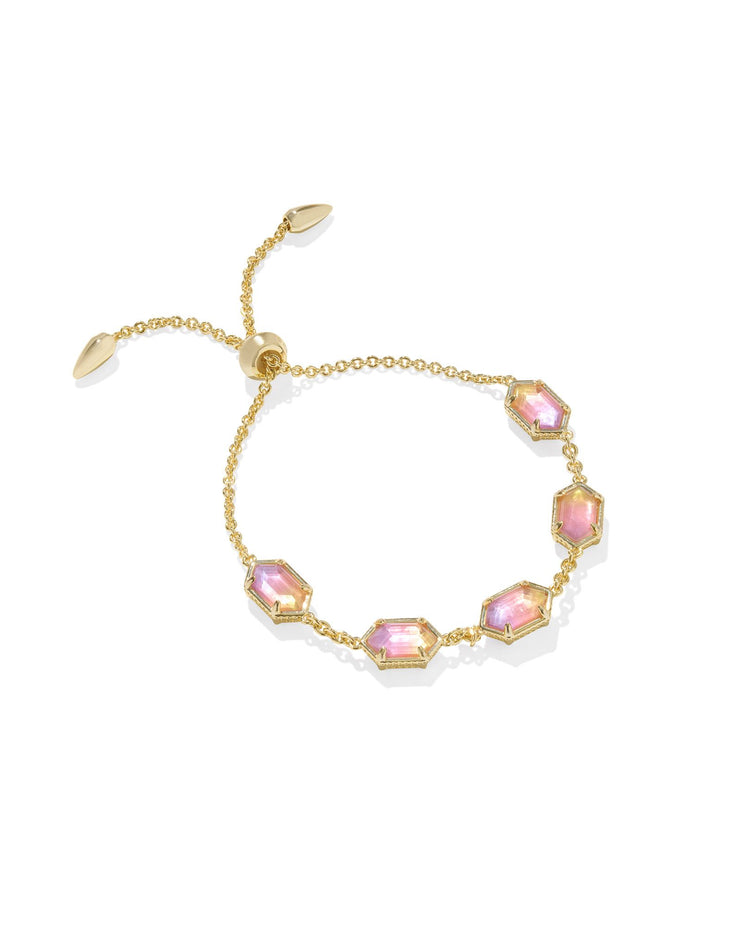 Kendra Scott Hallie Gold Delicate Chain Bracelet in Sunrise Watercolor Illusion