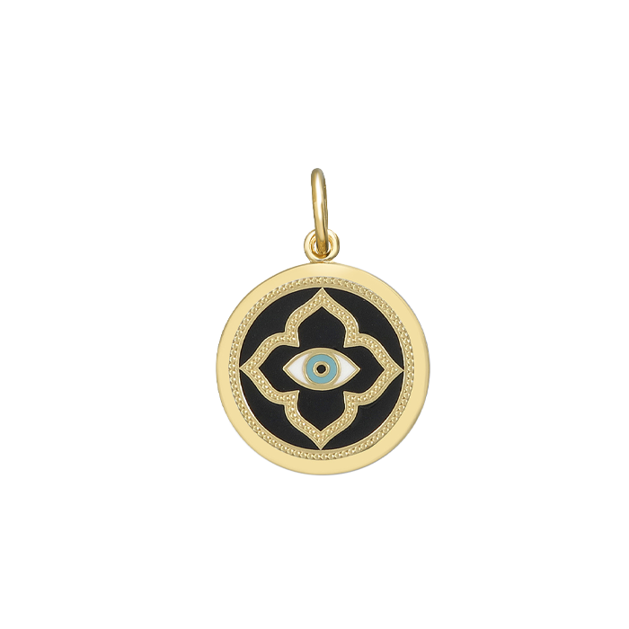 Lola Evil Eye Pendant - All Gold Black