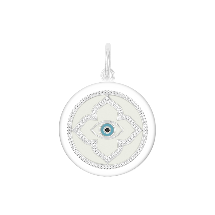 Lola Evil Eye Pendant - Alpine White