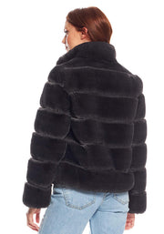 Fabulous Furs Charcoal Faux Fur Posh Jacket