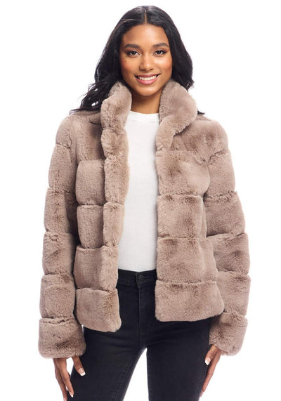 Fabulous Furs Latte Faux Fur Posh Jacket