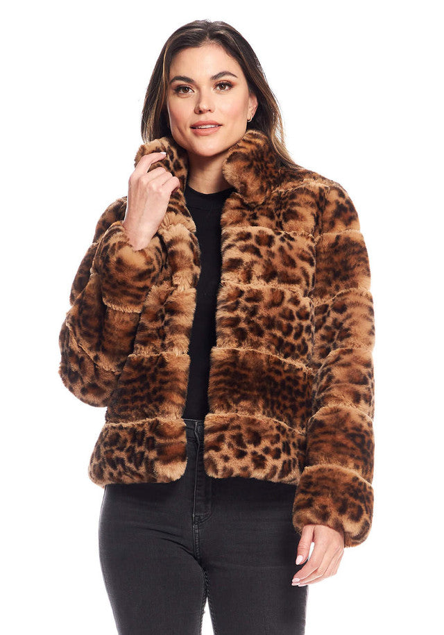 Fabulous Furs Leopard Faux Fur Posh Jacket