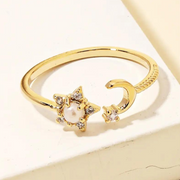 Star and Crescent Pearl Ring