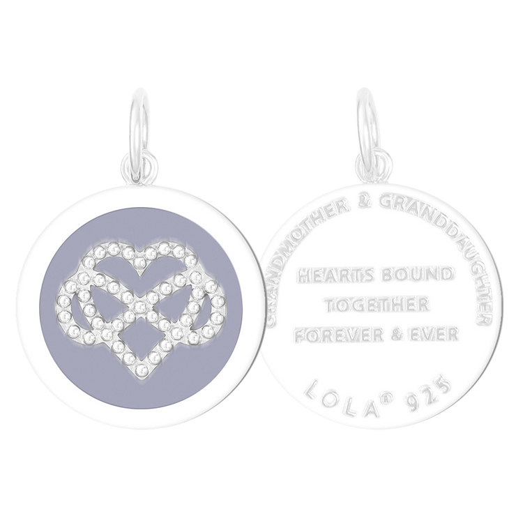 Lola Grandmother & Granddaughter Pendant - Silver &  Lavender