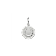 Lola Horse Shoe Pendant - Silver & Alpine White