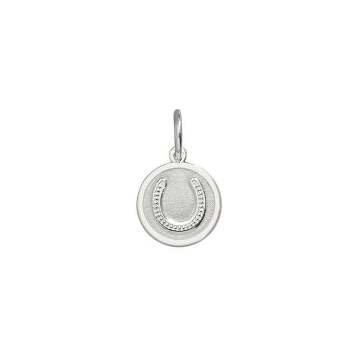 Lola Horse Shoe Pendant - Silver & Alpine White