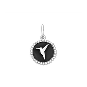 Lola Hummingbird Pendant - Black & Silver