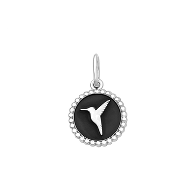 Lola Hummingbird Pendant - Black & Silver