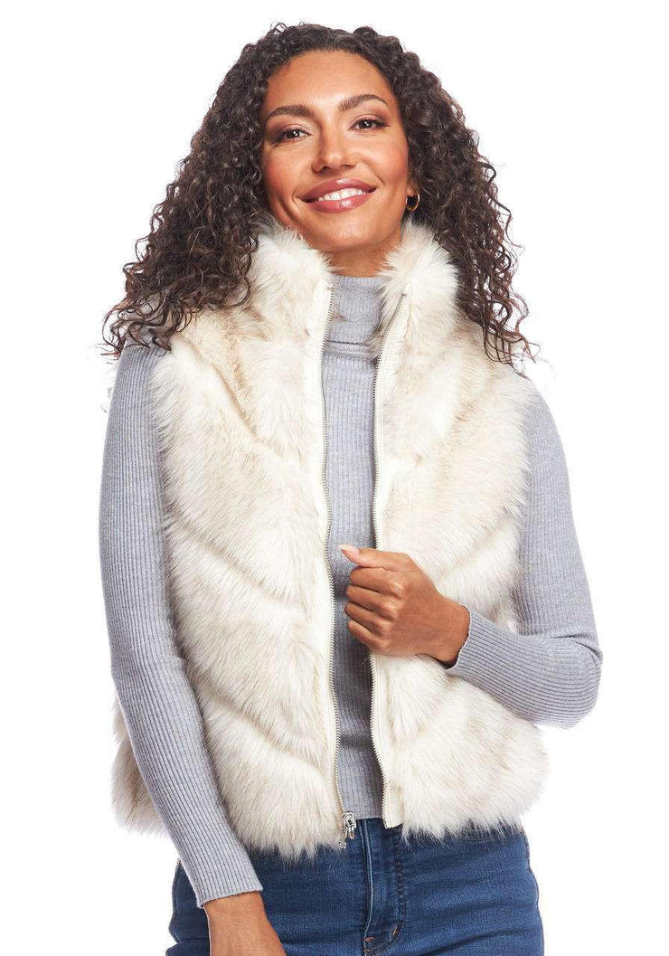 Fabulous Furs  Reversible Chevron Shortie Vest