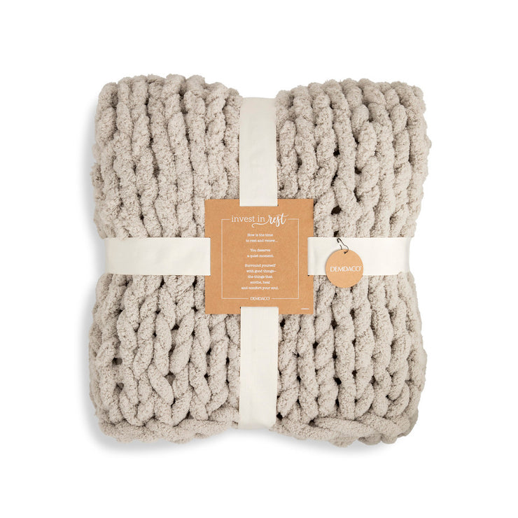 Invest in Rest Chunky Knit Throw Blanket