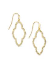 Abbie Small Open Frame Earrings in White Crystal