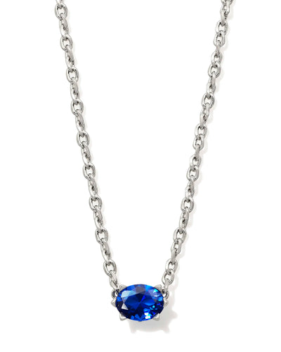 Kendra Scott Cailin Silver Pendant Necklace in Blue Crystal