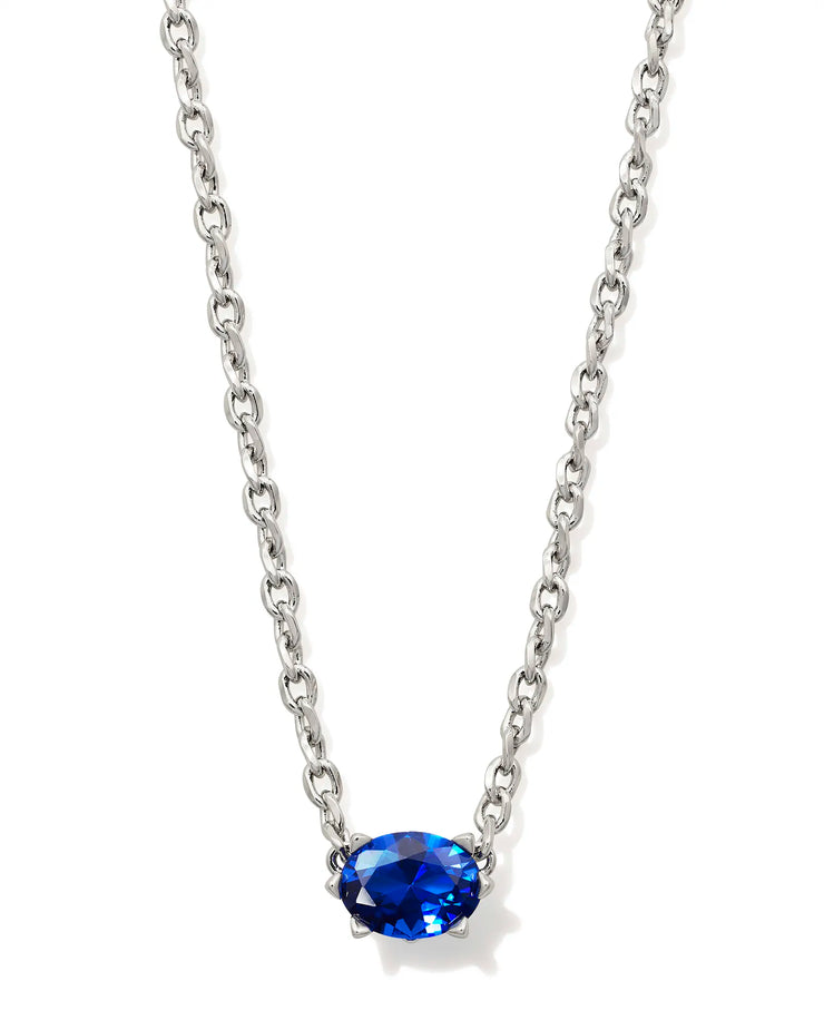 Kendra Scott Cailin Silver Pendant Necklace in Blue Crystal