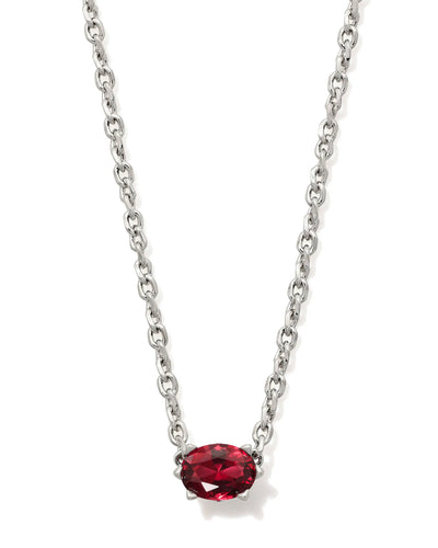 Kendra Scott Cailin Silver Pendant Necklace in Burgundy Crystal