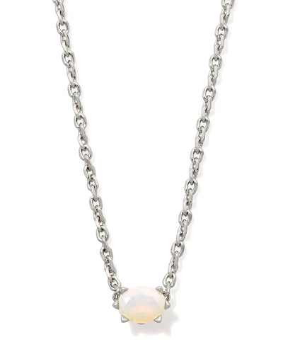 Kendra Scott Cailin Silver Pendant Necklace in Champagne Opal Crystal