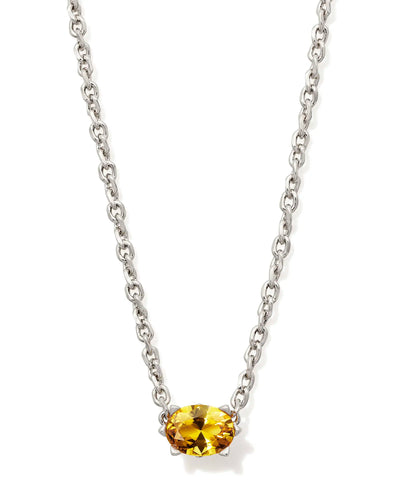 Kendra Scott Cailin Silver Pendant Necklace in Golden Yellow Crystal