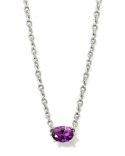 Kendra Scott Cailin Silver Pendant Necklace in Purple Crystal