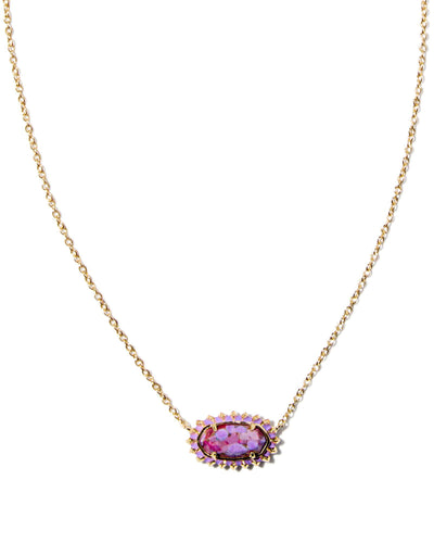 Kendra Scott Elisa Color Burst Necklace - Gold & Bronze Veined Violet Magnesite