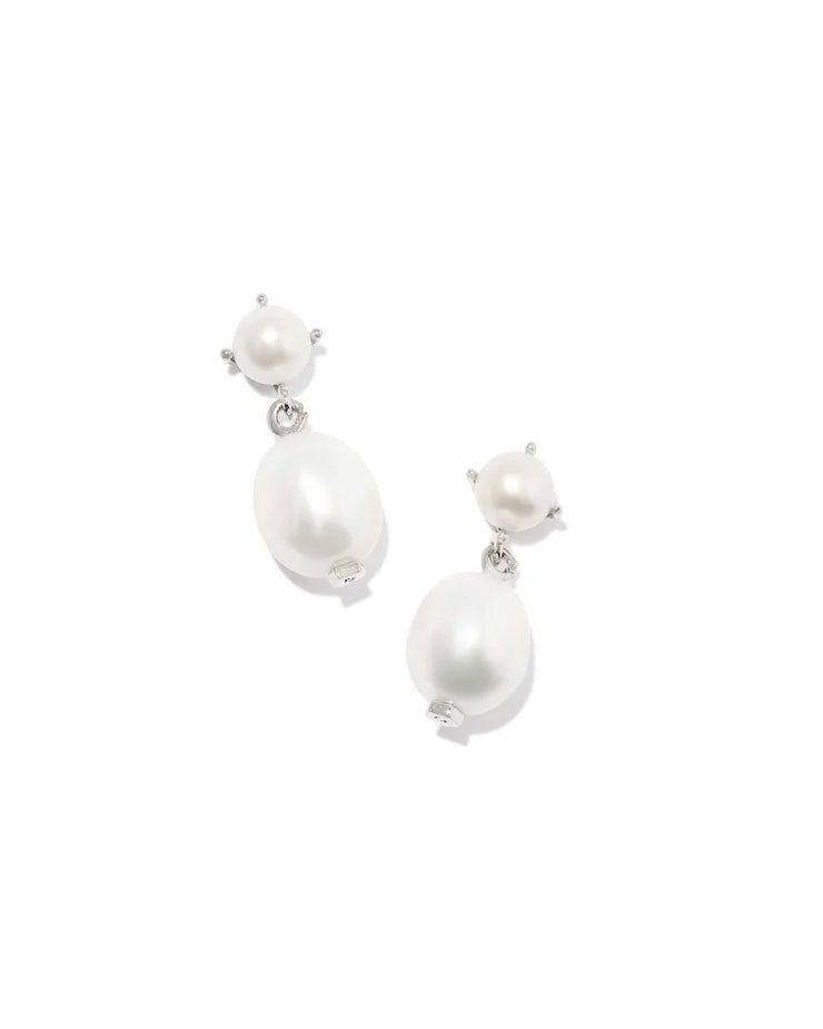 Kendra Scott Eve White Pearl Drop Earrings