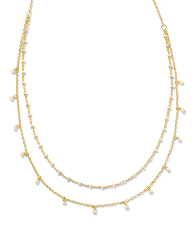 Kendra Scott Eve White Mix Multi Strand Necklace