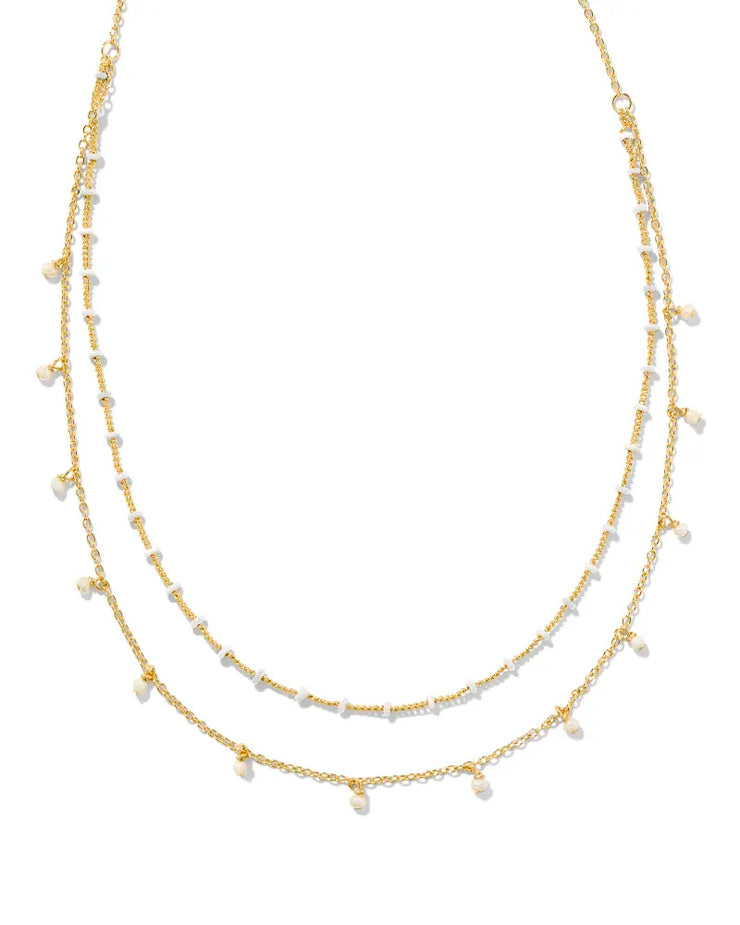 Kendra Scott Eve White Mix Multi Strand Necklace