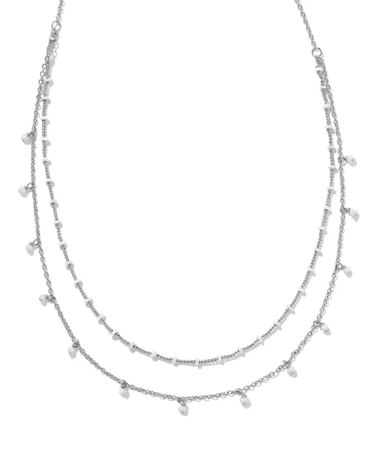 Kendra Scott Eve White Mix Multi Strand Necklace